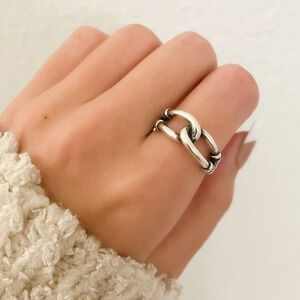 925 Sterling Silver Dainty Wrap Ring Minimalist Ring Twist Ring Buckle Ring